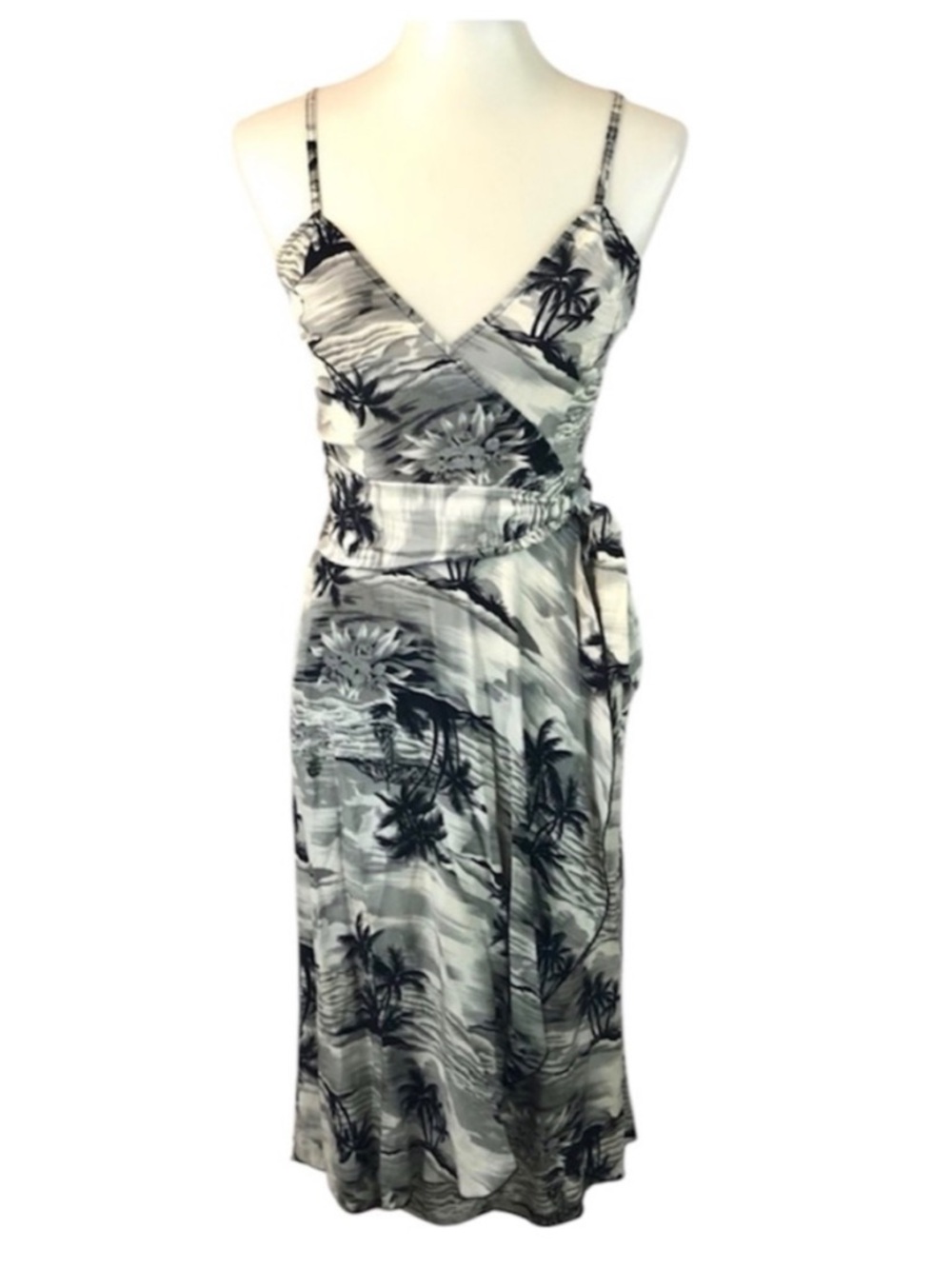 Rare Vintage Y2K Betsey Johnson New York Hawaiian Silk Sarong Wrap Dress